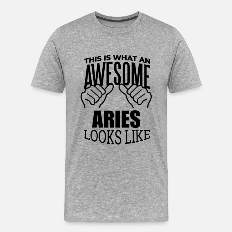 Widder - Männer Premium Bio T-Shirt - Grau meliert