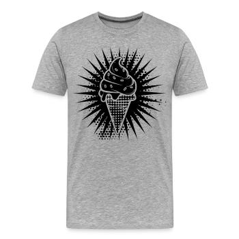 Cornet de crème glacée - T-shirt bio Premium Homme - gris chiné - Devant - Damien (186cm)