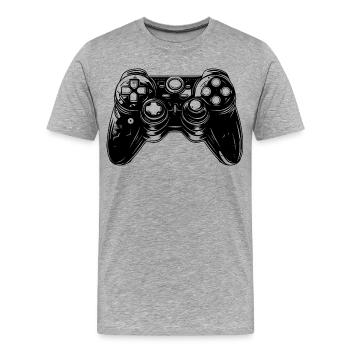 Game Controllers - Men's Premium Organic T-Shirt - heather grey - Front - Damien (186cm)