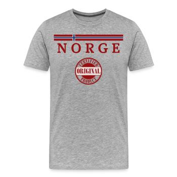 Norwegian flag, Norwegian pride - Men's Premium Organic T-Shirt - heather grey - Front - Damien (186cm)