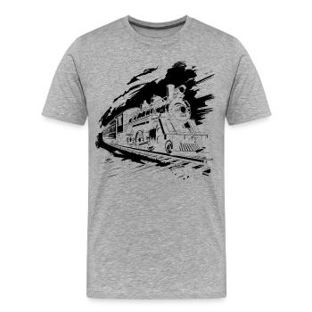 Eisenbahn - Männer Premium Bio T-Shirt - Grau meliert - Vorne - Damien (186cm)