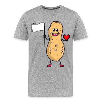Cacahuète Drapeau de la paix de la paix Amis de la paix - T-shirt bio Premium Homme - gris chiné - Devant - Damien (186cm)