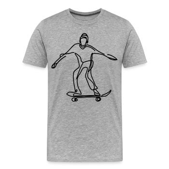 Skateboarder - Männer Premium Bio T-Shirt - Grau meliert - Vorne - Damien (186cm)