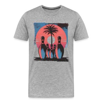 Bowling - Männer Premium Bio T-Shirt - Grau meliert - Vorne - Damien (186cm)