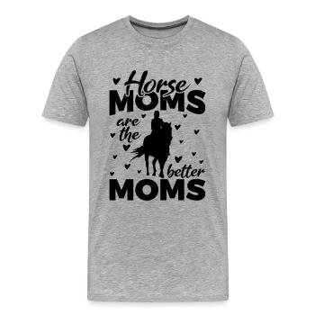 Pferde Mama - Männer Premium Bio T-Shirt - Grau meliert - Vorne - Damien (186cm)