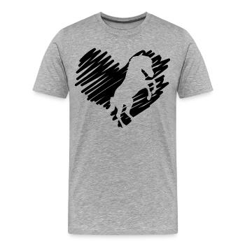 Ich Herz Pferde - Männer Premium Bio T-Shirt - Grau meliert - Vorne - Damien (186cm)