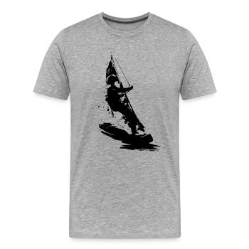 Windsurfing - Men's Premium Organic T-Shirt - heather grey - Front - Damien (186cm)