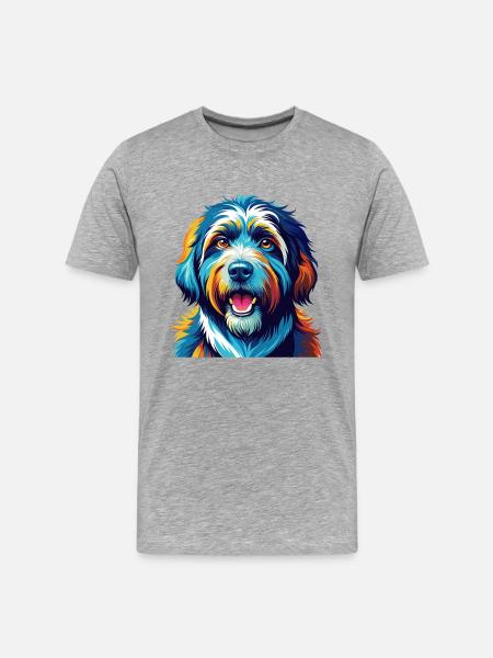 Catalan Sheepdog Breed Colorful Cartoon Kawaii - Men's Premium Organic T-Shirt - heather grey