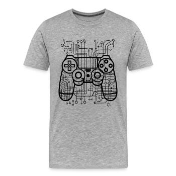 Game Controllers - Men's Premium Organic T-Shirt - heather grey - Front - Damien (186cm)