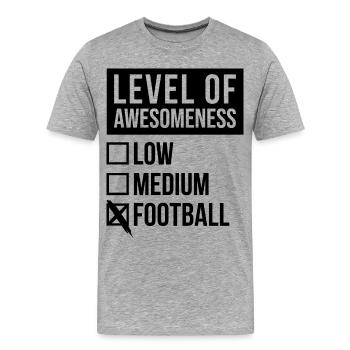 Football Football Football - T-shirt bio Premium Homme - gris chiné - Devant - Damien (186cm)