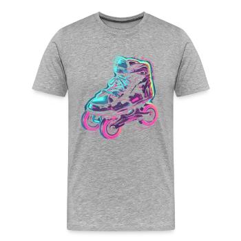 Rollschuhe Steampunk - Männer Premium Bio T-Shirt - Grau meliert - Vorne - Damien (186cm)