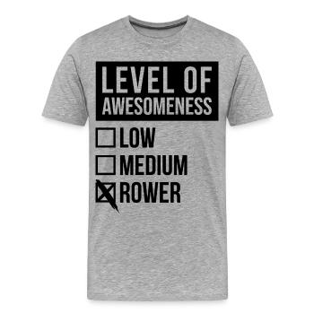 Aviron Aviron Rame - T-shirt bio Premium Homme - gris chiné - Devant - Damien (186cm)