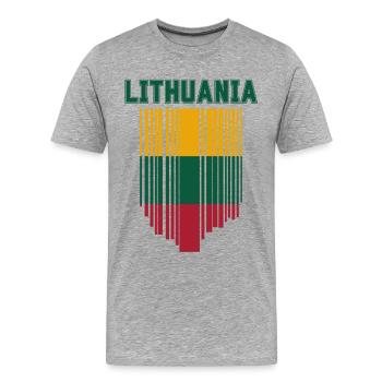 Lithuanian flag, Lithuanian pride - Men's Premium Organic T-Shirt - heather grey - Front - Damien (186cm)