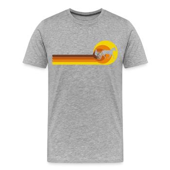 Cheval de trot, courses de trot, sports équestres, chevaux - T-shirt bio Premium Homme - gris chiné - Devant - Damien (186cm)