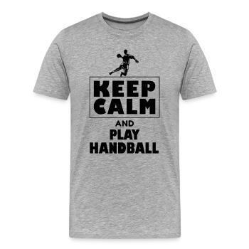 Handball Joueur Handball Ball, Handball Handball - T-shirt bio Premium Homme - gris chiné - Devant - Damien (186cm)