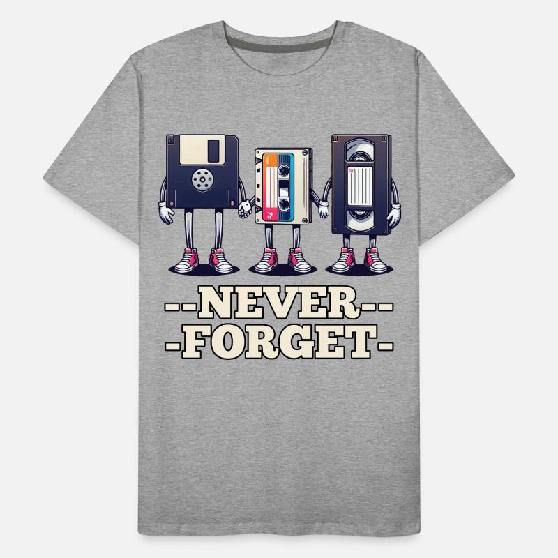 Floppy Disk, Cassette, VHS - Never Forget Men's Premium Organic T-Shirt