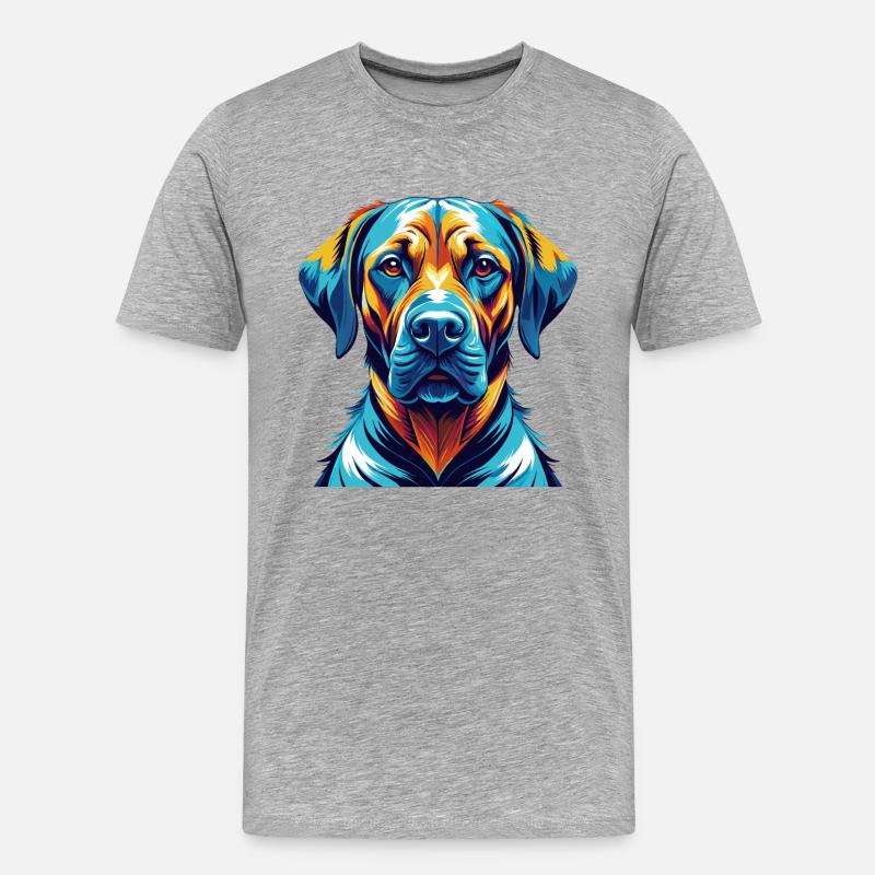 Rhodesian Ridgeback Hunderasse Karikatur Kawaii - Männer Premium Bio T-Shirt - Grau meliert