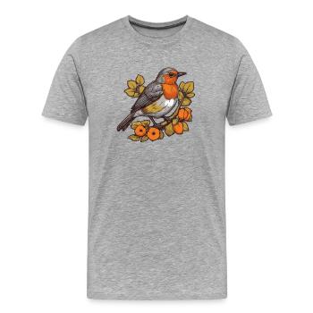 Éleveur d’oiseaux Ornithologue Ornithologue Ornithologue - T-shirt bio Premium Homme - gris chiné - Devant - Damien (186cm)