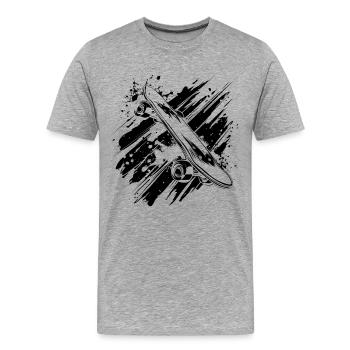 Skateboard - T-shirt bio Premium Homme - gris chiné - Devant - Damien (186cm)