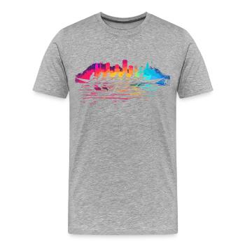 Équipe d’aviron Splotch - T-shirt bio Premium Homme - gris chiné - Devant - Damien (186cm)