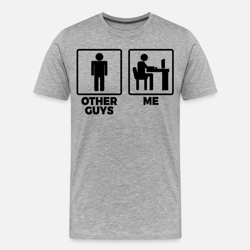 Andere Programmierer und ich - Männer Premium Bio T-Shirt - Grau meliert