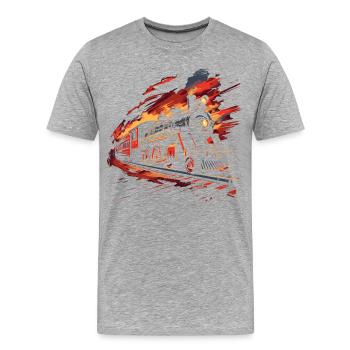 Style rétro ferroviaire - T-shirt bio Premium Homme - gris chiné - Devant - Damien (186cm)