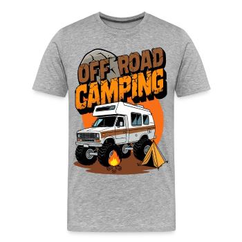 Camping tout-terrain - T-shirt bio Premium Homme - gris chiné - Devant - Damien (186cm)