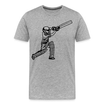 Cricket Junge - Männer Premium Bio T-Shirt - Grau meliert - Vorne - Damien (186cm)
