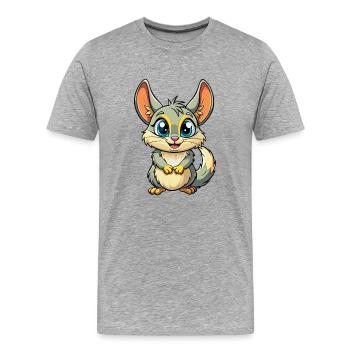 Chinchillas Mignon Personnage De Dessin Animé Kawaii Clipart - T-shirt bio Premium Homme - gris chiné - Devant - Damien (186cm)