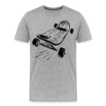 Skateboard - T-shirt bio Premium Homme - gris chiné - Devant - Damien (186cm)