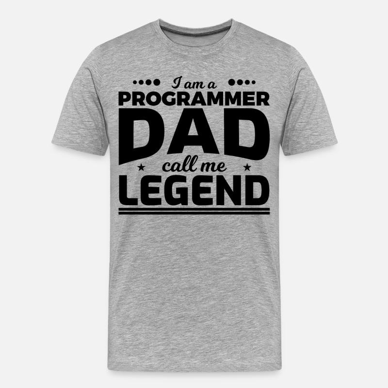 Programmierer Vater nenn mich Legende - Männer Premium Bio T-Shirt - Grau meliert