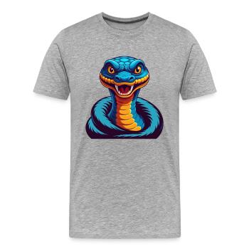 Anaconda Bunte Kawaii Cartoon Figur Clipart - Männer Premium Bio T-Shirt - Grau meliert - Vorne - Damien (186cm)