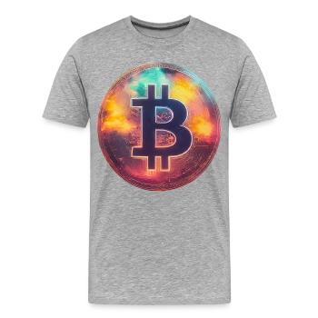 Spektakulärer Bitcoin - Männer Premium Bio T-Shirt - Grau meliert - Vorne - Damien (186cm)
