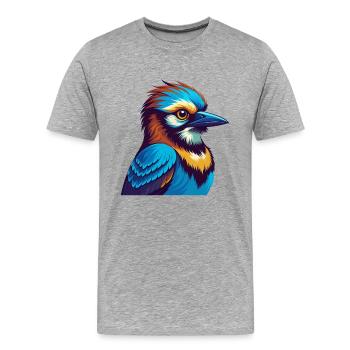 Jay Bird Coloré Kawaii Dessin Animé Personnage Clipart - T-shirt bio Premium Homme - gris chiné - Devant - Damien (186cm)