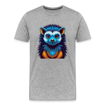 Igel Bunte Kawaii Cartoon Figur Clipart - Männer Premium Bio T-Shirt - Grau meliert - Vorne - Damien (186cm)