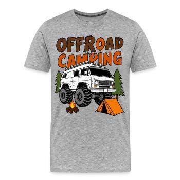 Offroad Camping - Männer Premium Bio T-Shirt - Grau meliert - Vorne - Damien (186cm)