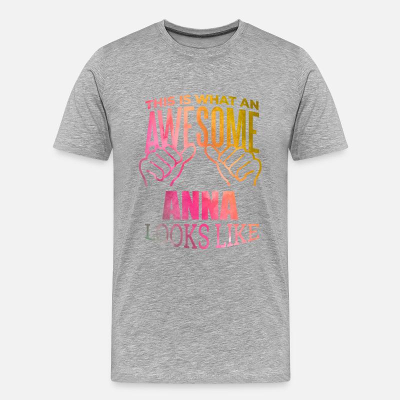 Anna - Männer Premium Bio T-Shirt - Grau meliert