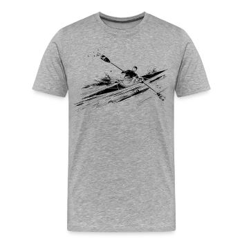 Rameur - T-shirt bio Premium Homme - gris chiné - Devant - Damien (186cm)