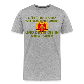 SSW27 OSSIS IN RAGE - Männer Premium Bio T-Shirt - Grau meliert - Vorne - Damien (186cm)
