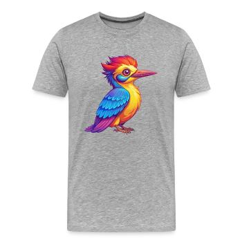 Woodpecker Colorful Kawaii Cartoon Character - Men's Premium Organic T-Shirt - heather grey - Front - Damien (186cm)