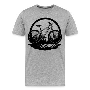 Croquis du cycliste - T-shirt bio Premium Homme - gris chiné - Devant - Damien (186cm)