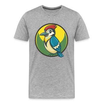 Jay Vogel Niedliche Kawaii Cartoon Clipart Haustier Tier - Männer Premium Bio T-Shirt - Grau meliert - Vorne - Damien (186cm)