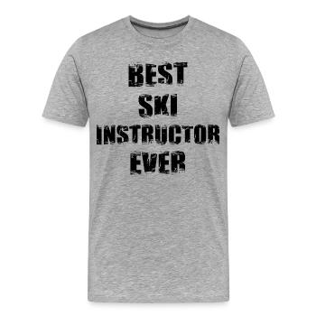 Meilleur moniteur de ski de tous les temps - T-shirt bio Premium Homme - gris chiné - Devant - Damien (186cm)