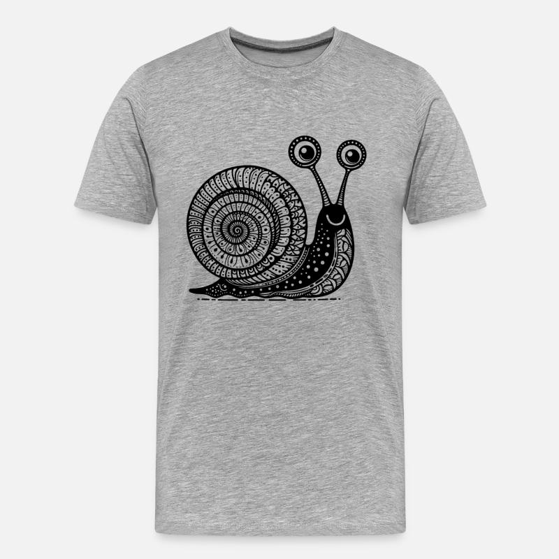 Snail's Pace: Langsame und stetige Zen-Kunst - Männer Premium Bio T-Shirt - Grau meliert