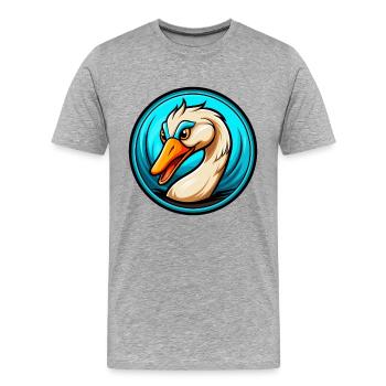 cygne coloré kawaii dessin animé personnage clipart animal de compagnie - T-shirt bio Premium Homme - gris chiné - Devant - Damien (186cm)