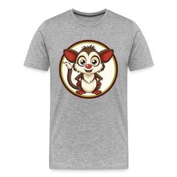 Aye Aye Colorful Kawaii Cartoon Character Clipart - Men's Premium Organic T-Shirt - heather grey - Front - Damien (186cm)