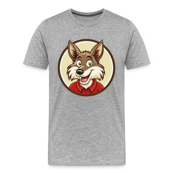 Kojote Bunte Kawaii Cartoon Figur Clipart - Männer Premium Bio T-Shirt - Grau meliert - Vorne - Damien (186cm)