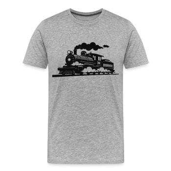 Steam locomotive - Men's Premium Organic T-Shirt - heather grey - Front - Damien (186cm)