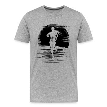 Coureur - T-shirt bio Premium Homme - gris chiné - Devant - Damien (186cm)