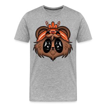 L'ours Au Bonnet Crevette - T-shirt bio Premium Homme - gris chiné - Devant - Damien (186cm)